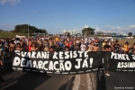 Lideranças indígenas participavam de atos pacíficos da Mobilização Nacional em Brasília / Foto: Kamikia Kisedje