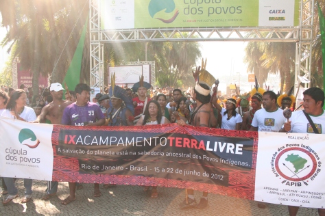 Mobilização indígena durante Acampamento Terra Livre 2012, no Rio de Janeiro, durante a Cúpula dos Povos