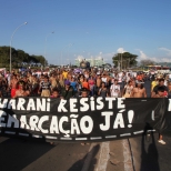 Lideranças indígenas participavam de atos pacíficos da Mobilização Nacional em Brasília / Foto: Kamikia Kisedje